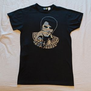 1977 The Great Lite Company Black Elvis Presley Light Up T-Shirt Adult Size M